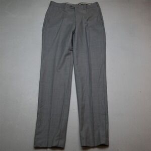 Trumaker 32x34 Gray 100% Wool Flat Front Slim Dress Mens Pants